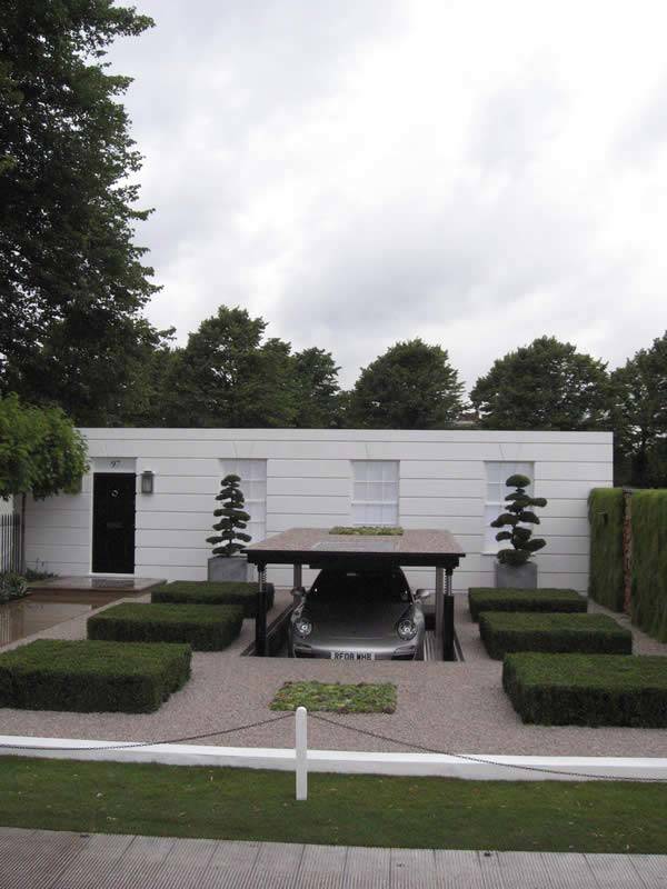 Contemporary Gardens - The Porsche Gardens by Flemons & Warland (cloud trees supplied by Paramount Plants)