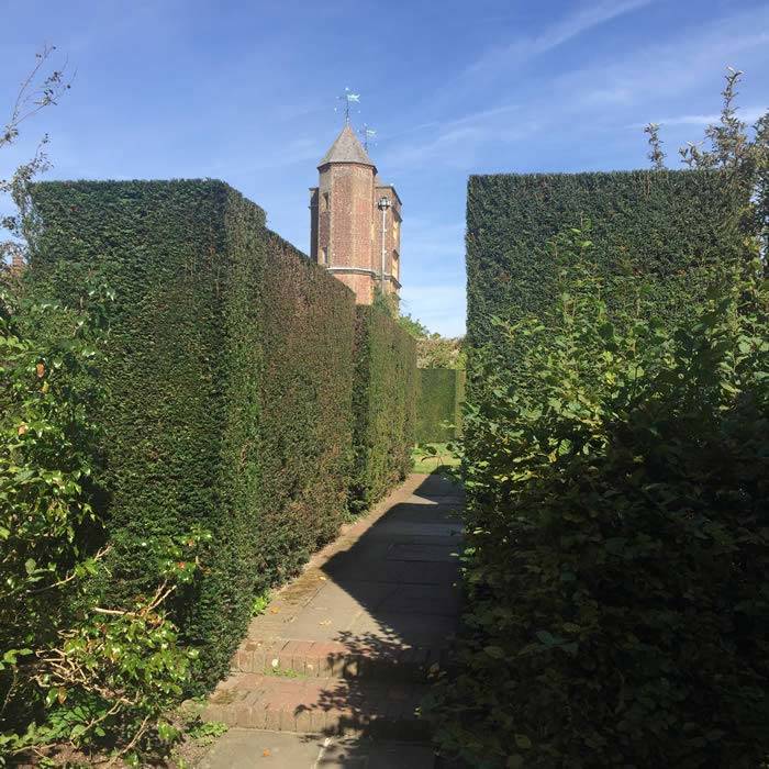 Clipped Yew Hedging as green walls at Sissinghurst gardens