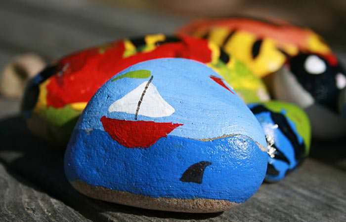 Gardening With Children With Painted Stones