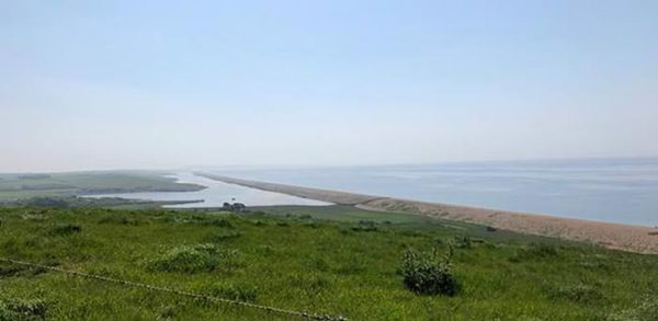 Chesil Beach on the Jurassic Coast View From Abbotsbury Gardens