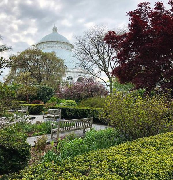 The original glasshouse, an iconic building in the New York Botanical Gardens