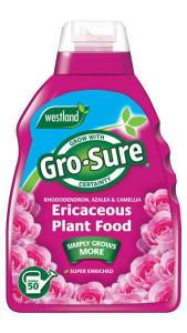 GRO-SURE Ericaceous liquid feed, for plants preferring acidic soil. Buy online with UK nationwide delivery.