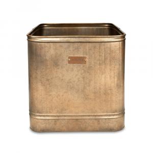 Hampton outdoor metal square planter, copper finish buy UK