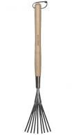 Kent and Stowe Stainless Steel Border Hand Shrub Rake - For the removal of leaves and debris from the places a full-size rake cannot with this perfect midi size tool for extra reach